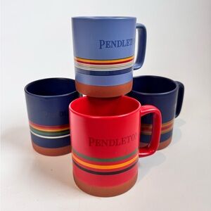 Pendleton National Parks USA Collectible Coffee Mug Striped Stoneware Set of 4